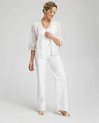 Trapunto Wide Leg Pants