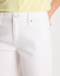 Girlfriend Slim White Jean Shorts