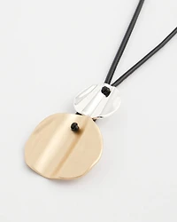 Crinkle Mixed Metal Pendant