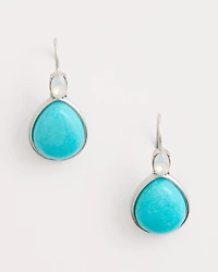 Genuine Jade Teal Teardrop Earrings