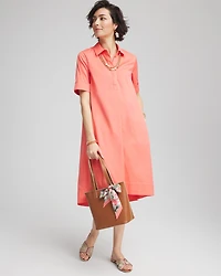 High-Low Hemmed Popover Shirtdress