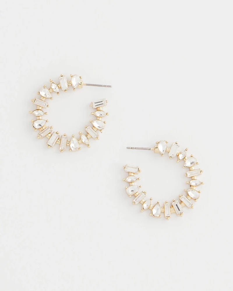 Goldtone Front-to-Back Hoop Earrings