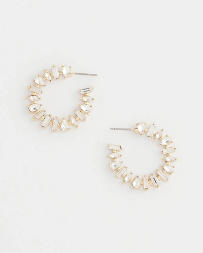 Goldtone Front-to-Back Hoop Earrings