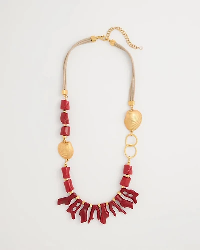 Chico's Originals Red Resin Necklace