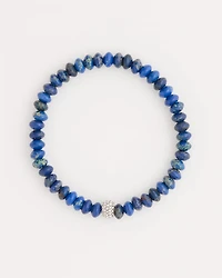 Blue Jade Stone Pave Stretch Bracelet
