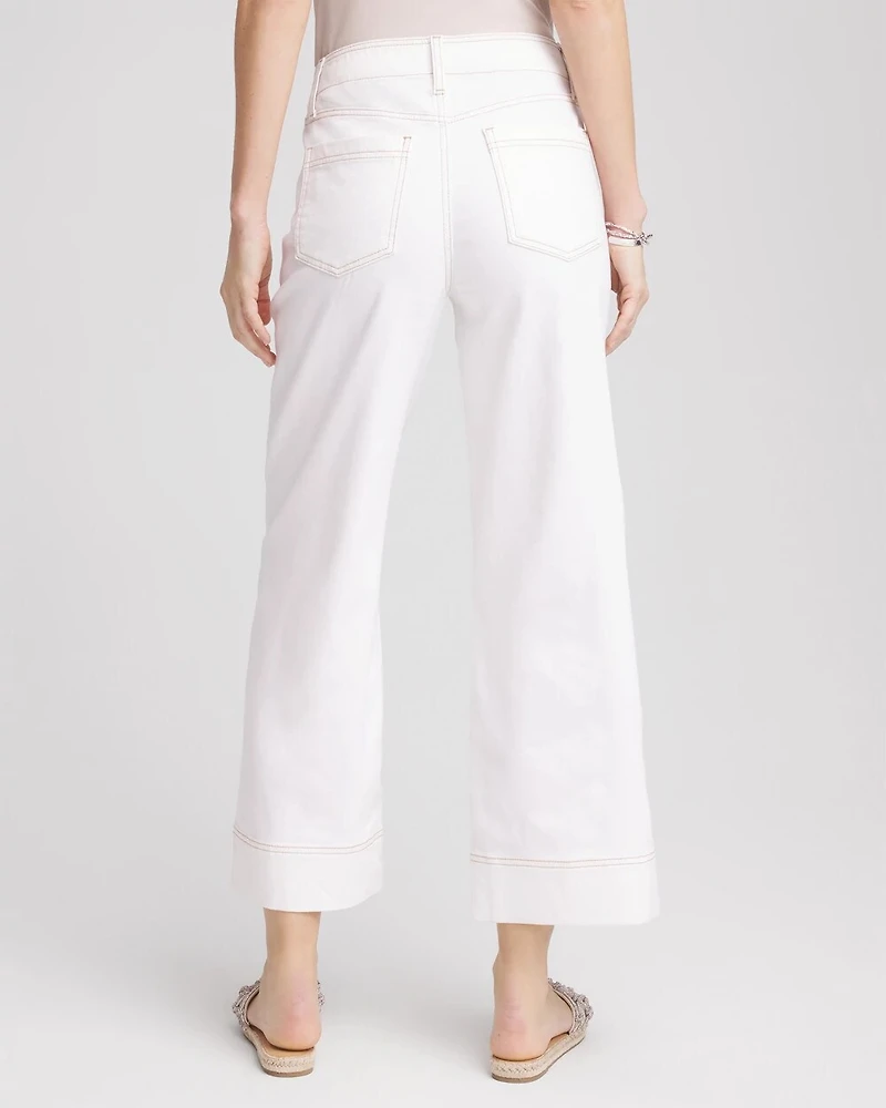 No Stain Pull-On Wide Leg Cropped Jeans