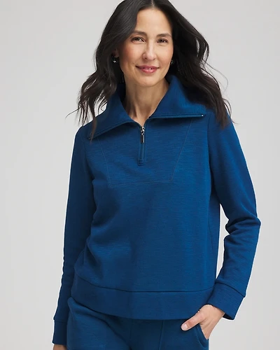 Zenergy® Beach Slub Half-Zip Pullover Top