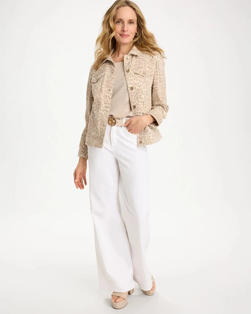 Denim Leopard Print Jacket