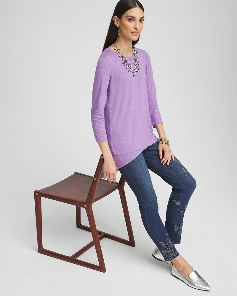 3/4 Sleeve Overlap Tunic