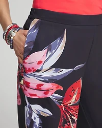 Floral Print Soft Cropped Pants