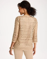 Travelers™ Metallic Crochet Cardigan