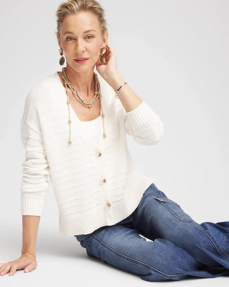 Relaxed-Fit V-Neck Cardigan
