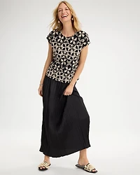 Satin Crinkle Maxi Skirt