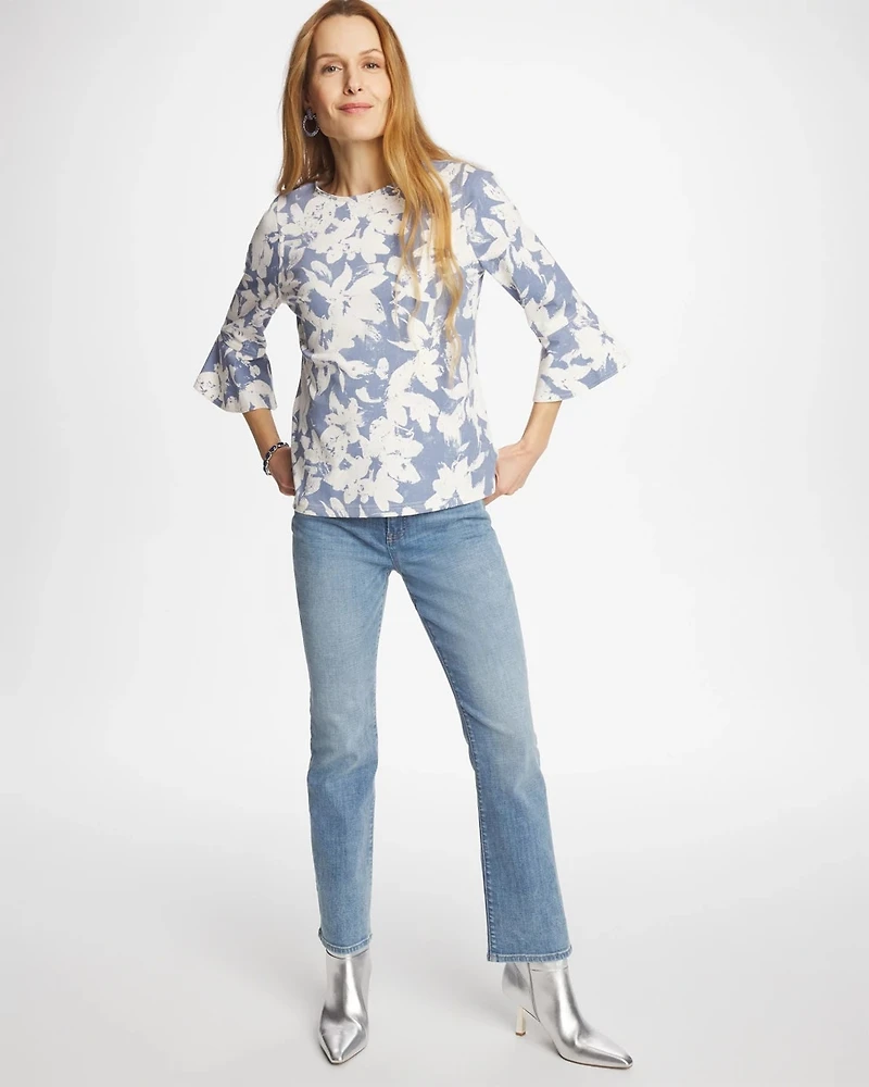Printed Bell Sleeve Top