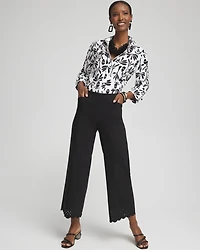 Brigitte Embroidered Wide Leg Cropped Pants