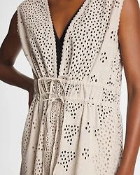 Woven Eyelet Swim Cover-Up Dress
