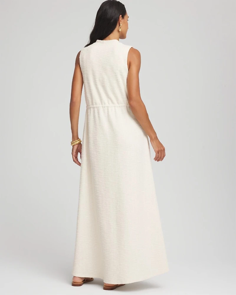 Sleeveless Tweed Maxi Dress