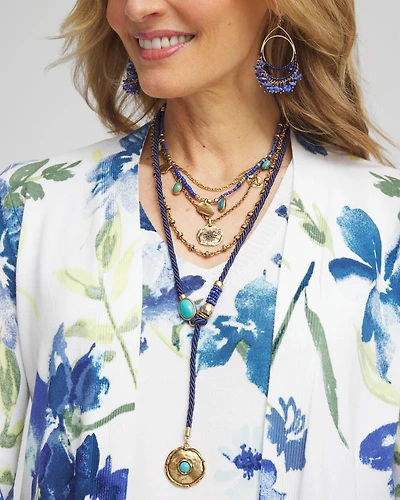 Blue Convertible Chains Necklace