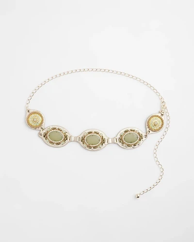 Gold Tone Stone Chain Belt