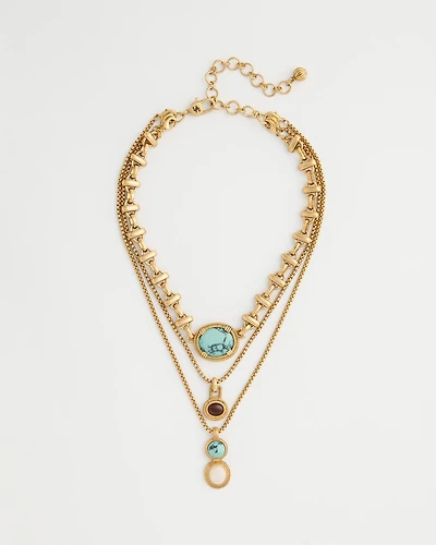 Multi-Strand Convertible Medallion Pendant Necklace