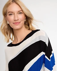 Intarsia Bateau Dolman Pullover Sweater