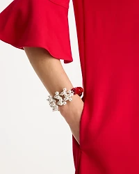 Red Resin Pearlescent Stretch Bracelet