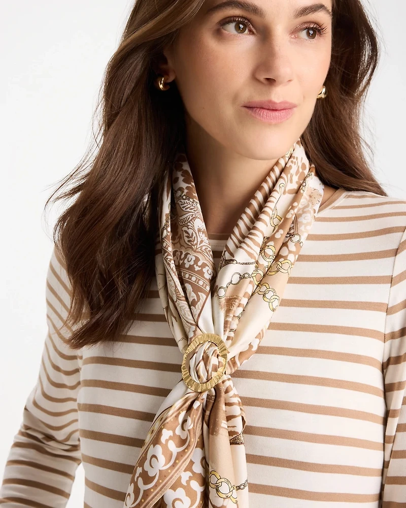 Goldtone Crinkle Scarf Ring