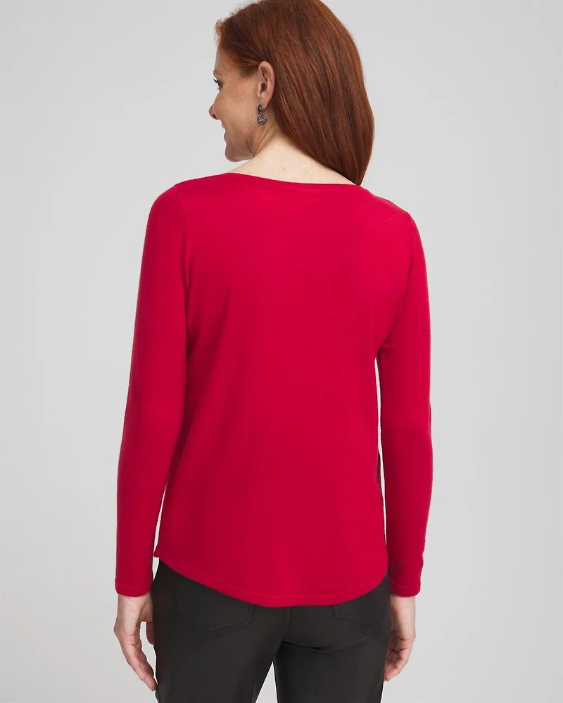 Caviar Bead Bateau Neck Sweater