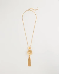 Filigree Flower Tassel Necklace