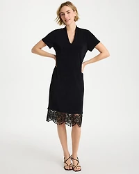 Travelers™ Lace Hem V-Neck Dress