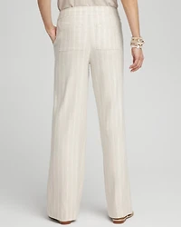 Linen Blend Stripe Flare Leg Pants