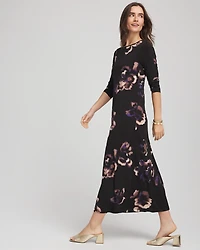 Floral Boatneck Column Maxi Dress