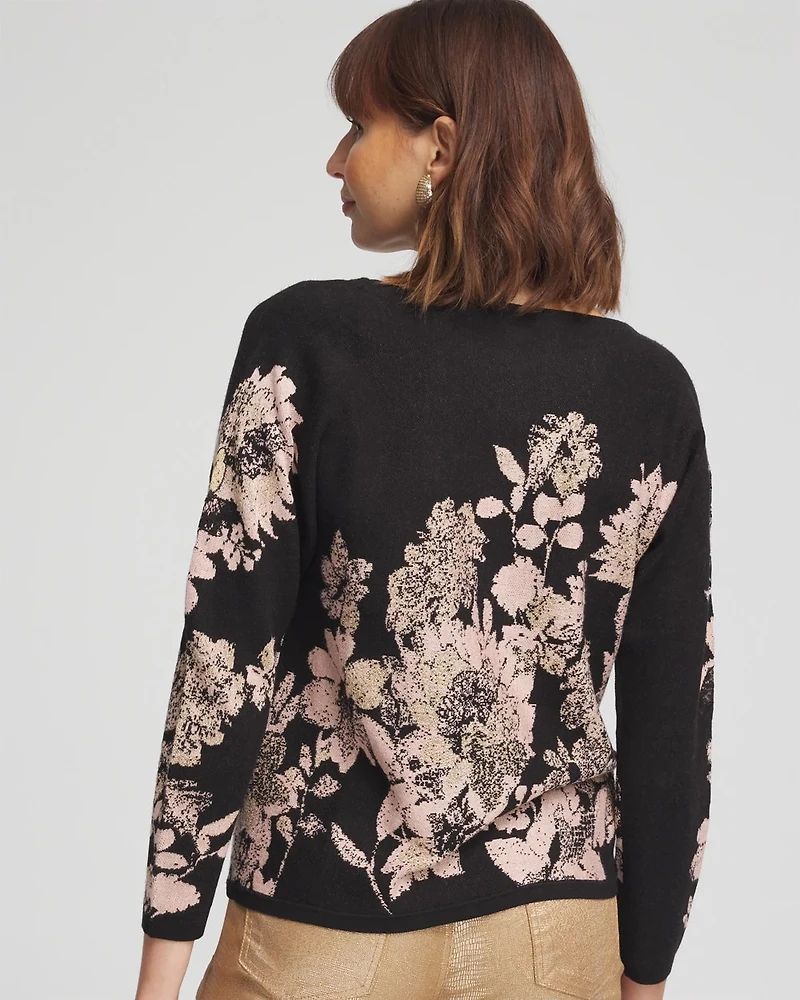 Foil Dolman-Sleeve Sweater