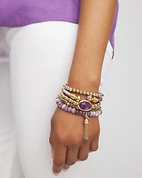 Purple Agate Stone Stretch Bracelet