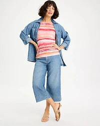 Grotto Mist Pima Elbow Sleeve Tee