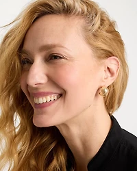 Crinkle Goldtone Hoop Earrings