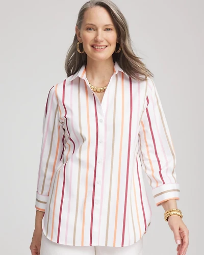 No Iron™ Striped Stretch-Sateen Shirt
