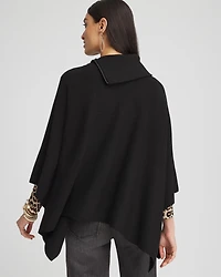 Split Neck Sweater Poncho