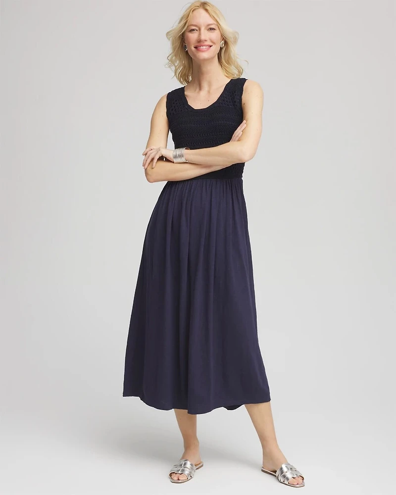 Petite Crochet-Bodice Maxi Dress