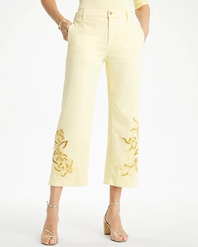 Trouser Cutwork Crop Jeans
