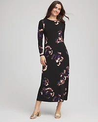 Floral Boatneck Column Maxi Dress