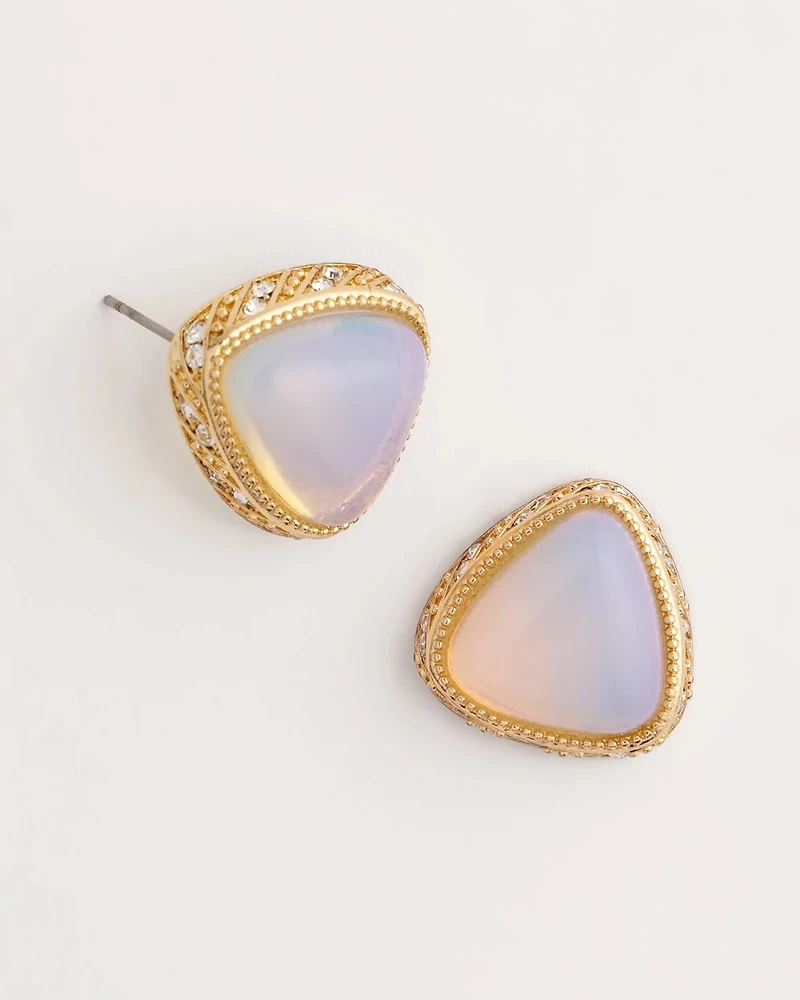 Faux Opal Stud Earrings