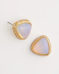 Faux Opal Stud Earrings