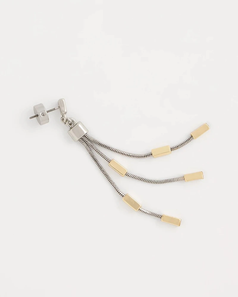 Mixed Metal Linear Earrings