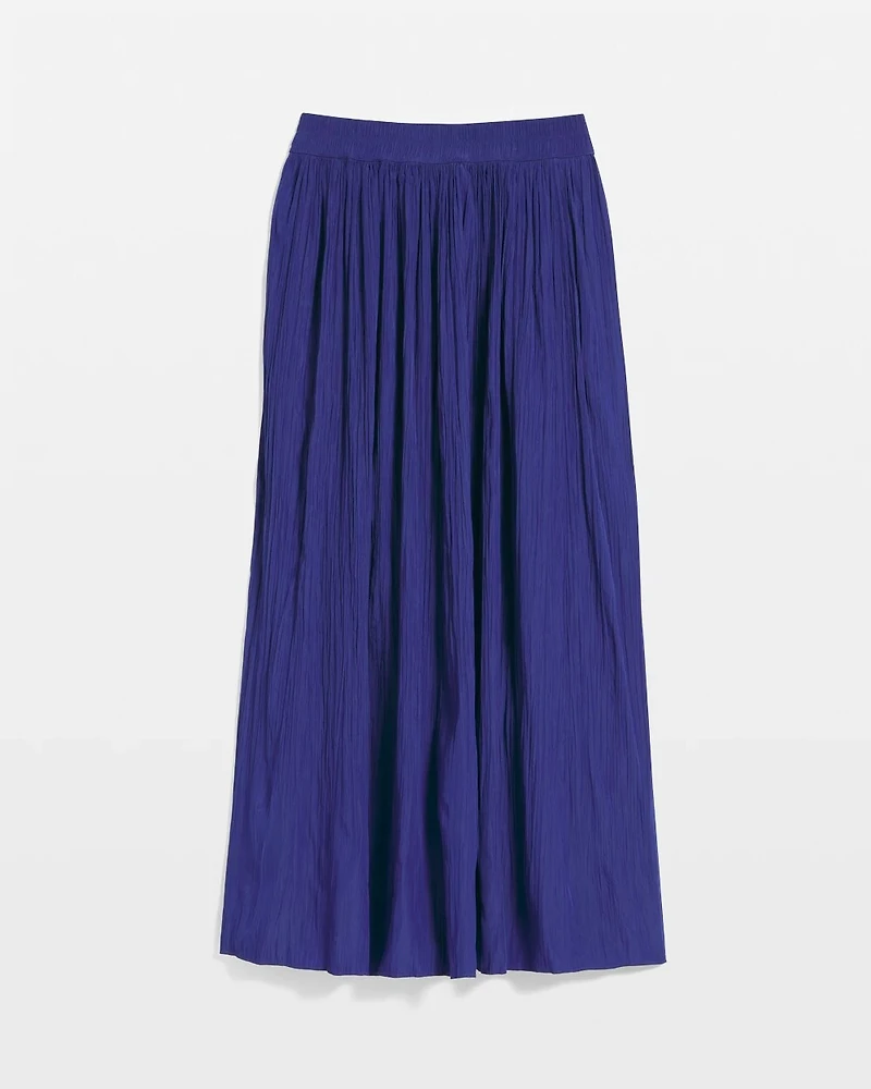 Pull-on Pleated Maxi Skirt