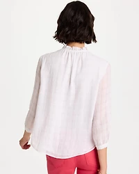 Cutwork Trim Chiffon Blouse