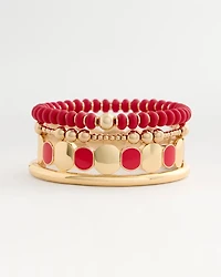 Red Beaded Stretch Bracelet