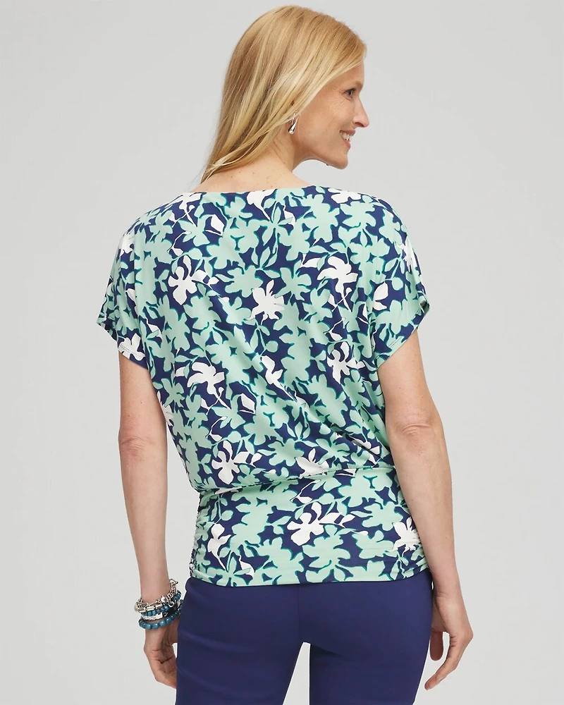 Touch of Cool™ Floral Banded Hem Top