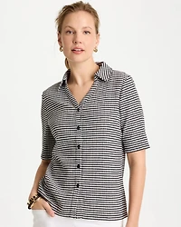 Gingham Textured Camp Tee