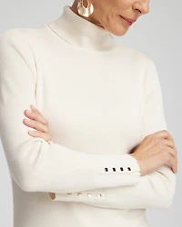 Ecovero™ Button Cuff Turtleneck Sweater